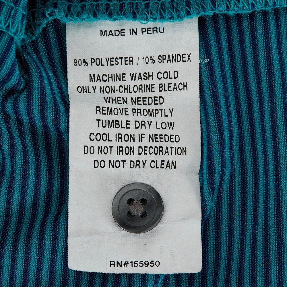 GREYSON Men's XL Striped Golf Polo Shirt Teal Navy Performance Short Sleeve - Picture 8 of 11